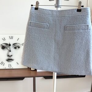 Sky blue Wool Boucle Mini Skirt 🩵 Parisian Winter Chic